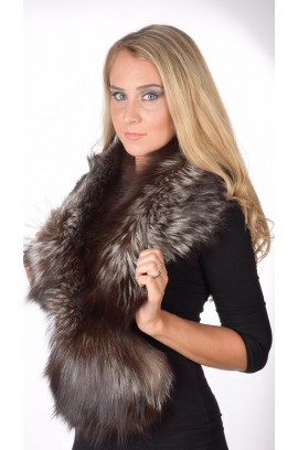 Silver fox fur collar - Neck warmer